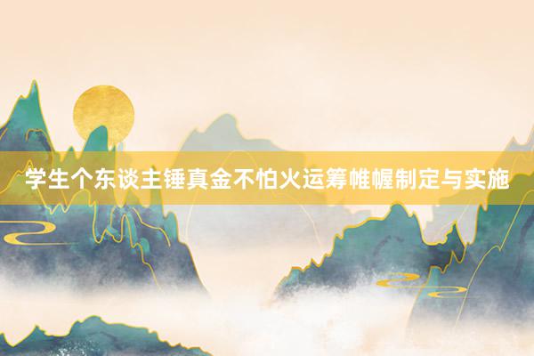 学生个东谈主锤真金不怕火运筹帷幄制定与实施